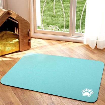 Pet Feeding Mat Absorbent Dog Cat Mat for Food and Water Easy to Clean Pet Placemats Quick Dry Dog Mat for Messy Drinkers